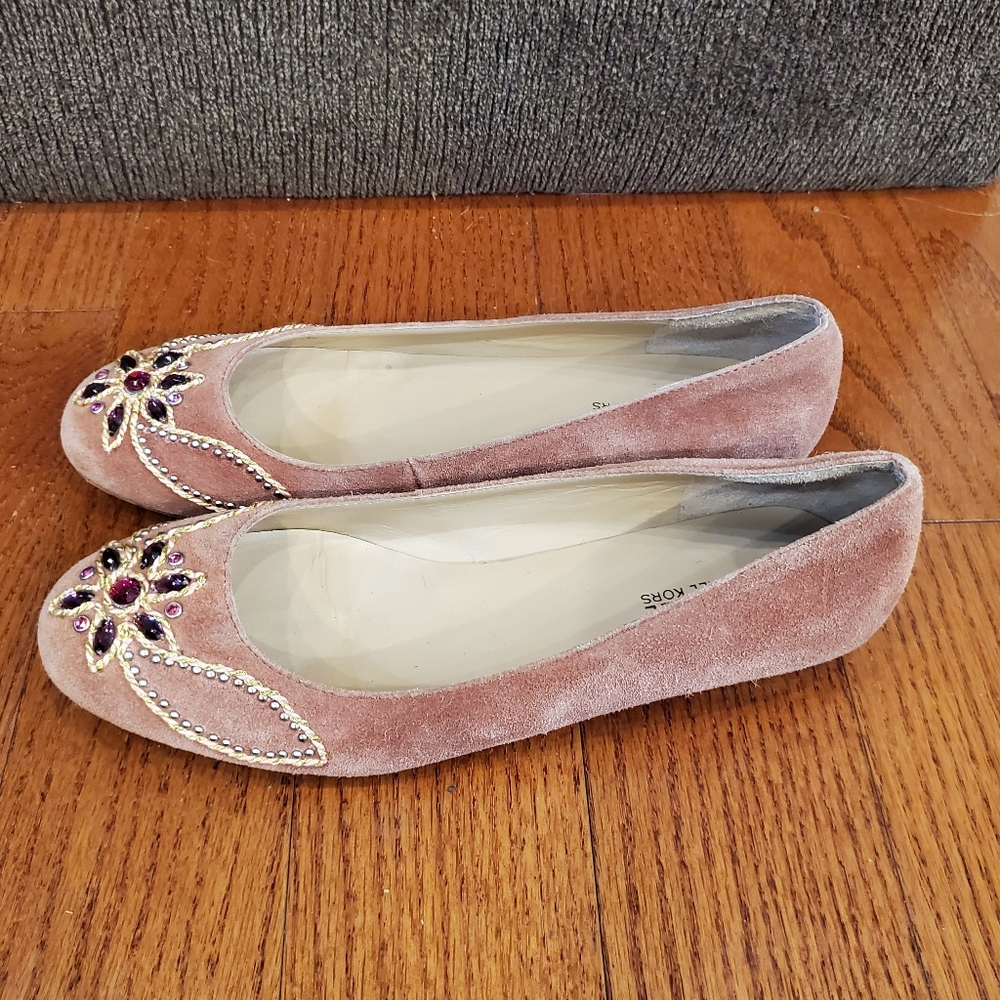 Michael Kors Women's Pink Embellished Flats Sz 9